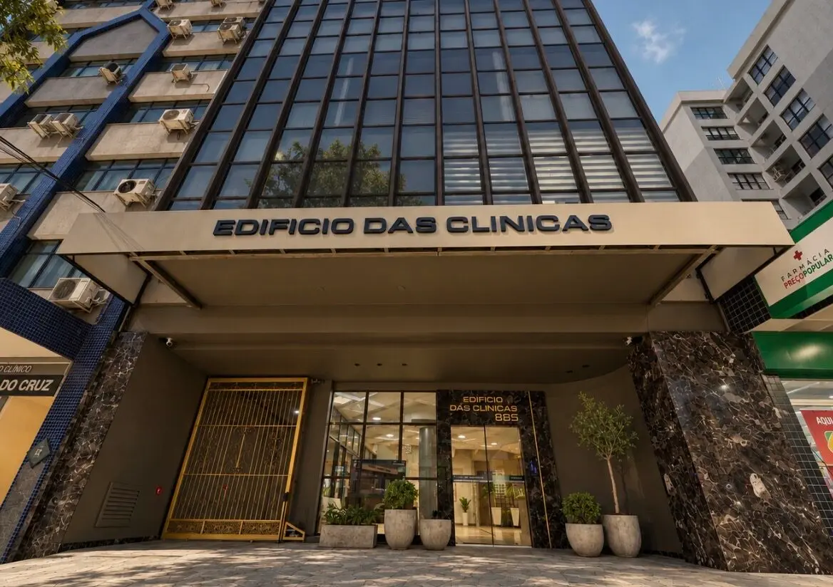 Fachada do Edifício das Clínicas, onde fica a COF.